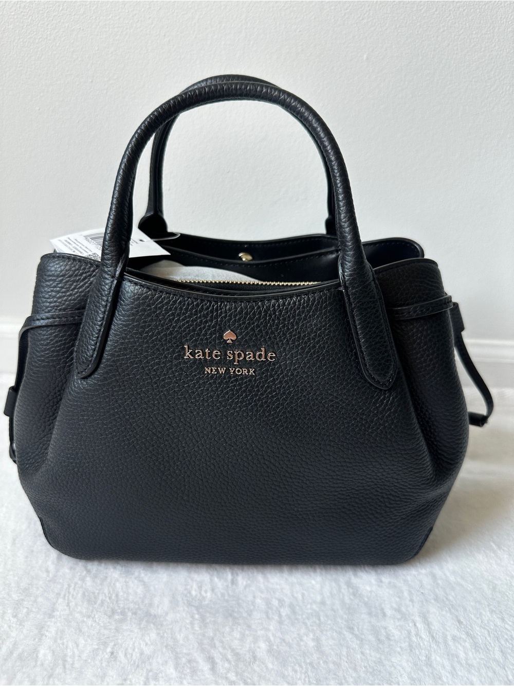 Kate Spade NWT Black Pebbled Leather Dumpling K8135 Small Satchel Original $379
